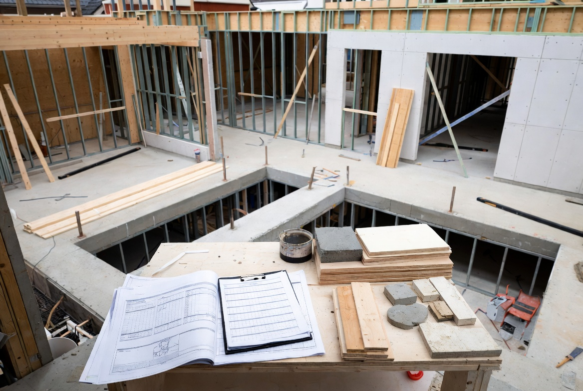 Early construction quality checks with plans and material samples to prevent costly rework.
