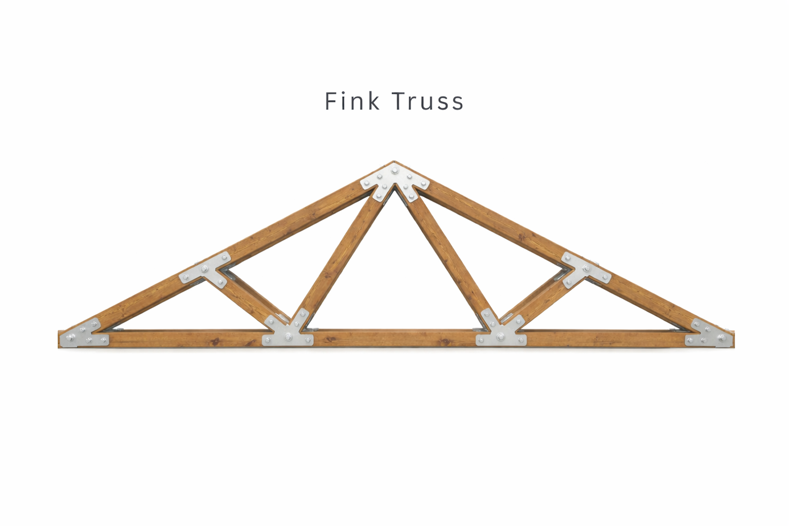 Fink roof truss shown as a clean standalone diagram with a simple W-shaped web layout.