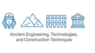 Icons representing ancient engineering.
