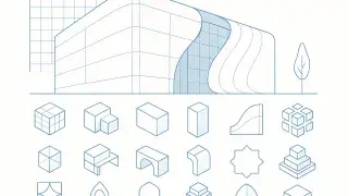 Diagram of modern architectural form types and spatial design ideas.