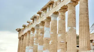 Row of Doric columns at the Parthenon.