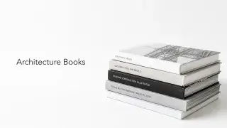 Stack of architecture books for students covering structural design, construction materials, and building details.