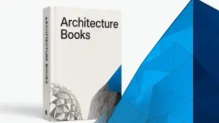 Stack of influential architecture books on design and theory.