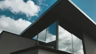 Modern minimalistic house exterior in Alkmaar, Netherlands.