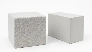 Pair of AAC blocks used for lightweight construction.