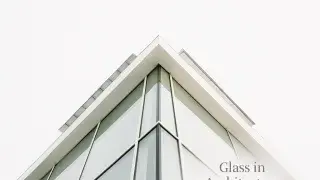 A glass façade design in modern architecture.