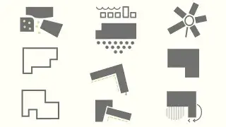 Simple sketch showing basic parti diagram for architectural design.