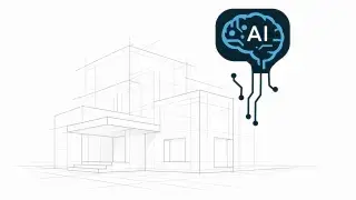 Architectural line drawings with AI circuitry.