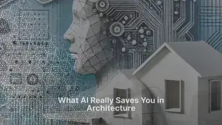 Infographic showing how AI saves time, cost, and effort in architectural design.
