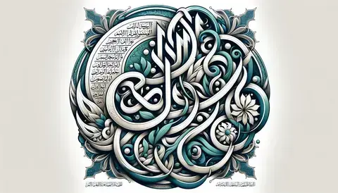 Intricate Islamic calligraphy.