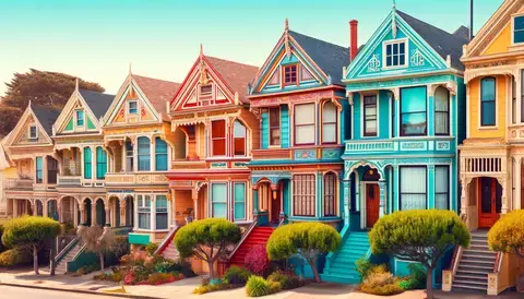 Colorful Victorian homes.