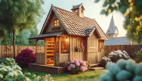 Cozy Cottage Chicken Coop: Charming coop for happy hens in your backyard.