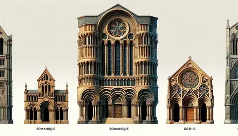 Comparison of Romanesque and Gothic architectural styles.