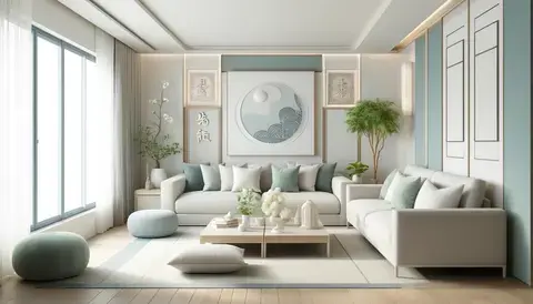 Feng Shui-inspired living room.