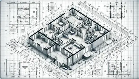 Free Blueprints of a single-floor house.