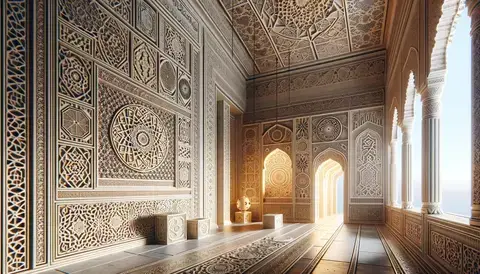 Gallery of Islamic and Arabic art with geometric patterns.
