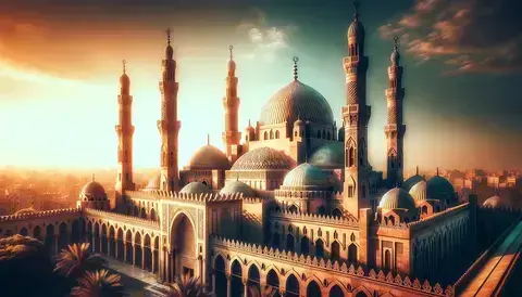 Historical view of Al Azhar Mosque.