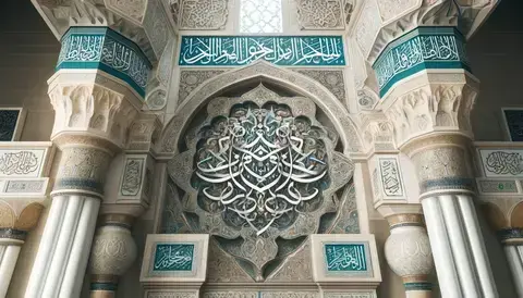 Islamic calligraphy in a mosque.