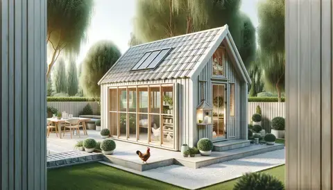 Mini barn: classic chicken coop for small spaces.