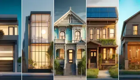 Notable house front designs with modern, Victorian, and eco-friendly examples.