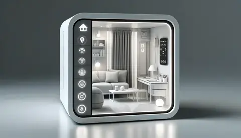 Modern casita with smart home technology and minimalist design.