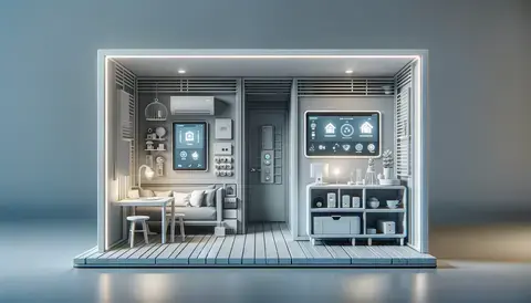 Modern casita with smart home technologies and minimalist design.