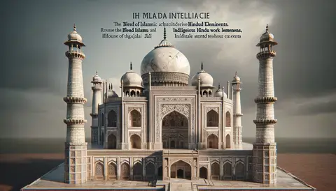 Taj Mahal with large marble domes and jali stone screens in South Asia.