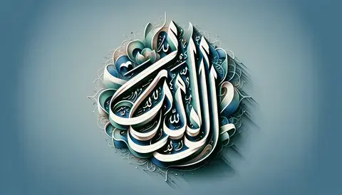 The name of Allah calligraphy.