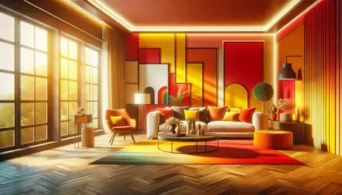 Warm-colored living room. 