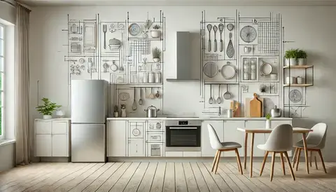 Modern kitchen with smart layout, storage solutions, and eco-friendly materials.