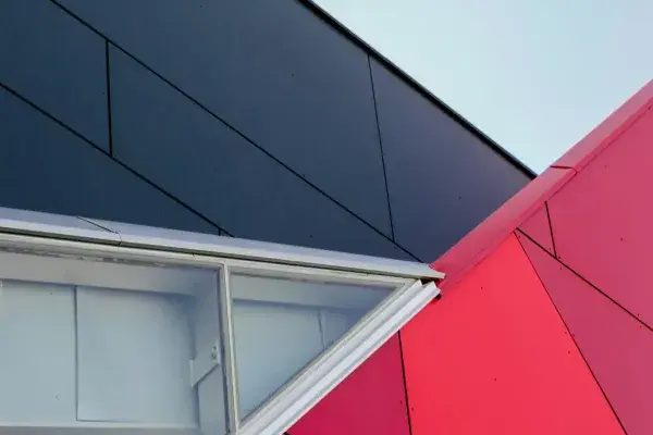 modern architectural roofing on a building in London, Ontario, Canada, featuring sleek and innovative design elements